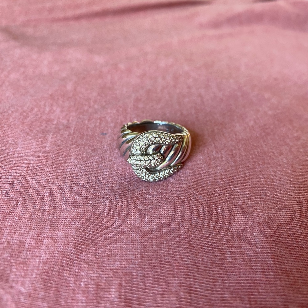 AUTHENTIC DAVID YURMAN DIAMOND BUCKLE RING